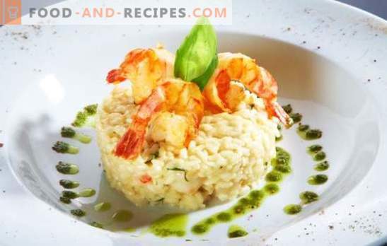 Krevetės Risotto yra itališkas patiekalas jūsų virtuvėje. Geriausių receptų su krevetėmis receptai: grietinėlės ir vyno
