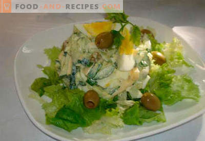 Salad with cucumber and egg - the five best recipes. How to properly and tasty to cook a salad with cucumber and egg.