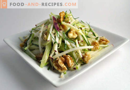Riešutmedžio salotos - patvirtinti receptai. Kaip tinkamai ir skaniai paruošti salotas su graikiniais riešutais.
