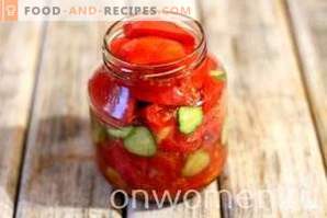 Tomato and cucumber salad for the winter