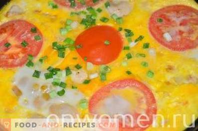 Omletas su vištiena ir pomidorais orkaitėje