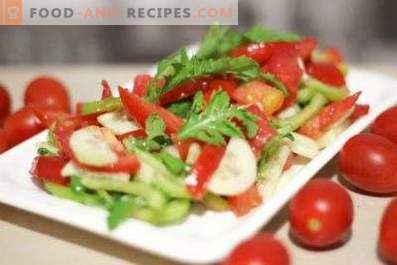 Salotos su arugula ir vyšnių pomidorais