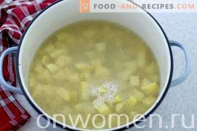 sriuba su lydytu varškės tirpalu