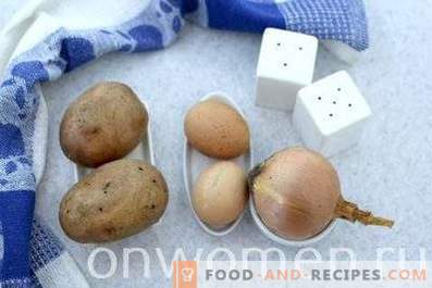 Bulvės, keptos su svogūnais, česnakais ir kiaušiniais