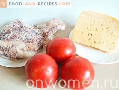 Kalmarų salotos su pomidorais ir sūriu