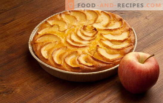 Paprasta ir greita pyragas su obuoliais, apelsinais, varškės. Geriausi greito rankų obuolių pyrago receptai